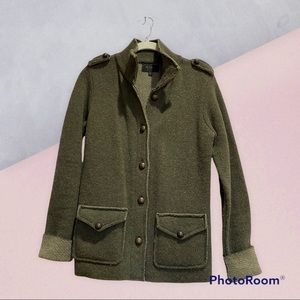 Italian Knit Military Style Wool Jacket